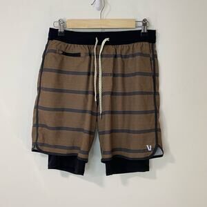 Vuori Men's Elevate Kore Shorts Lined Stripe Active Gym Workout Running Small
